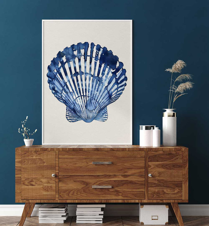 INDIGO SEASHELL , BEACH PAINTINGS