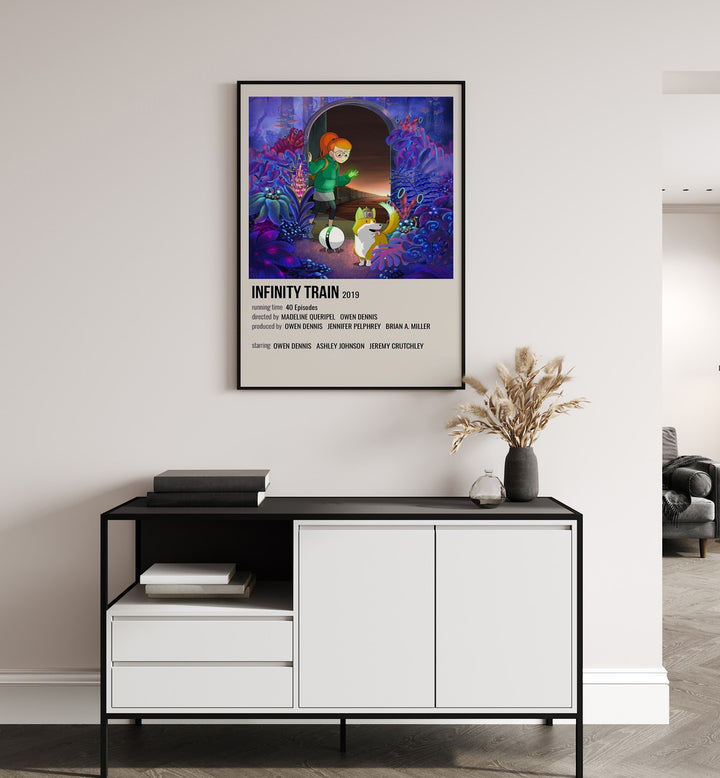 INFINITY TRAIN 2019 MOVIE POSTERS in Black Plain Frame hanging on wall above study table
