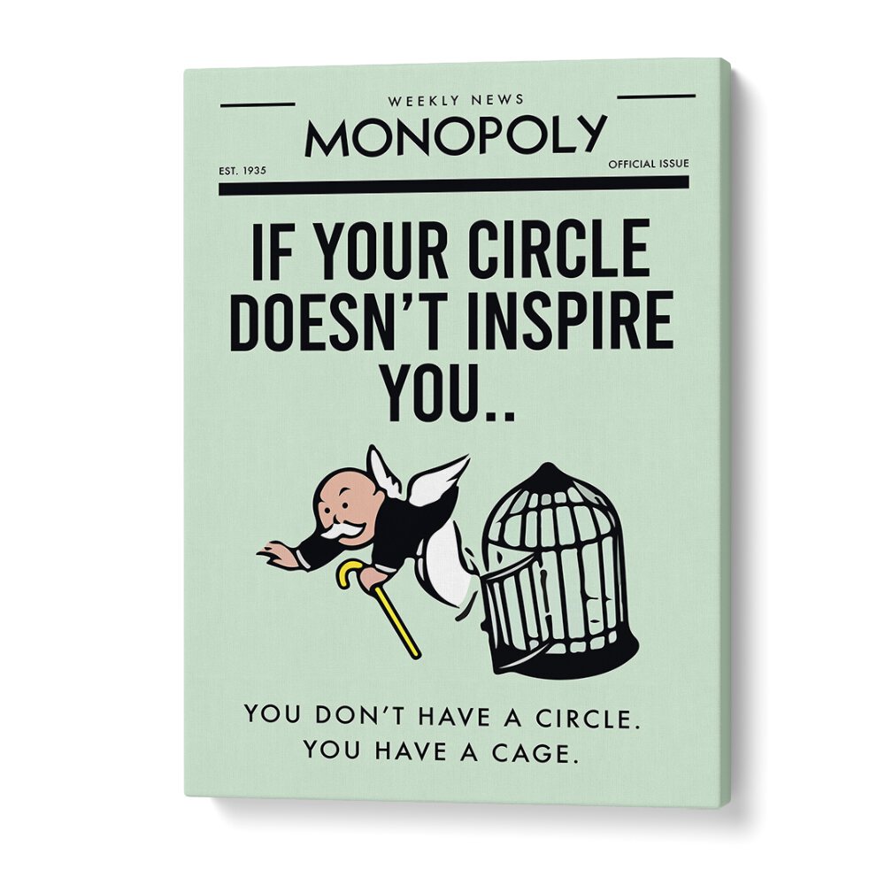 Inspiring Circle Money Art Artwork in Gallery Wrap