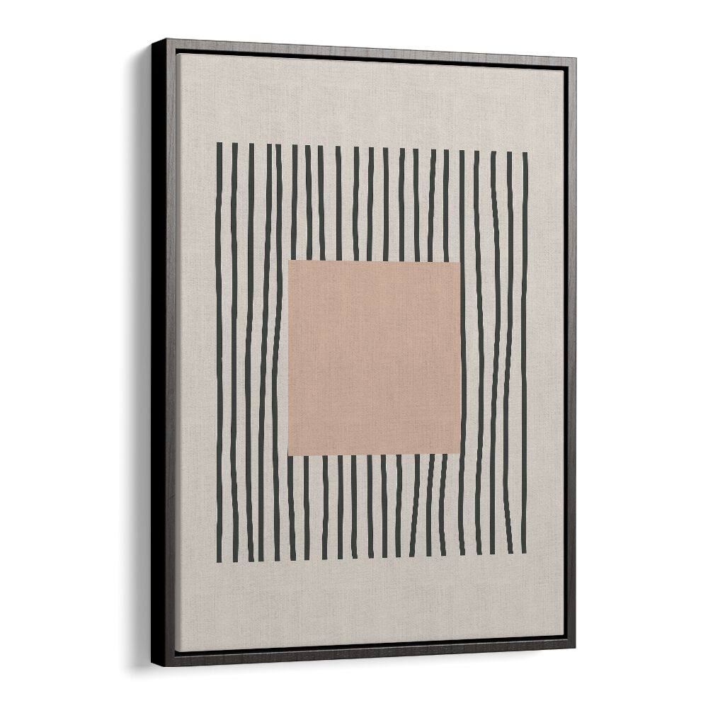 INTRICATE LINES BOLD PINK SQUARE WITH MODERN BLACK POSTER