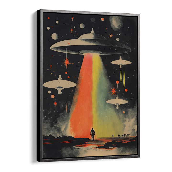 Invasion By Taudalpoi Astronaut & Nasa Paintings, Space Art Prints Artwork in Black Floater Frame
