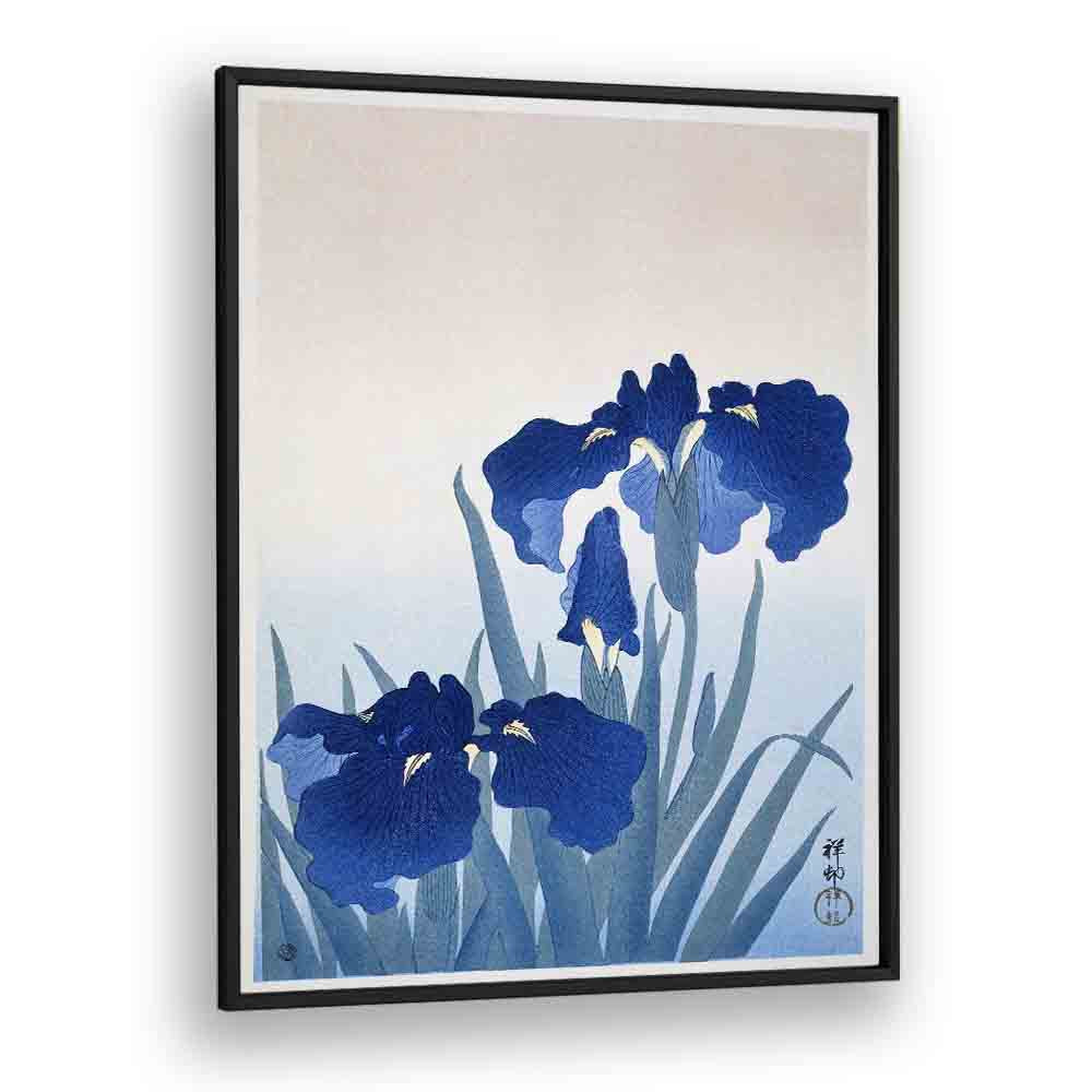 Iris Flowers By Ohara Koson (1925 - 1936) Japanese Art Artwork in Black Plain Frame
