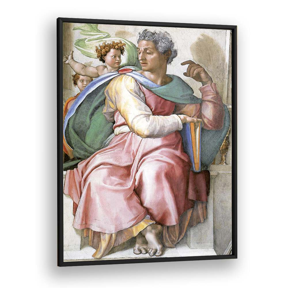 Isaiah (1508-1512) Michelangelo Buonarroti art painting Artwork in Black Plain Frame