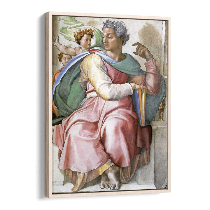 Isaiah (1508-1512) Michelangelo Buonarroti art painting Artwork in Oak Wood Floater Frame