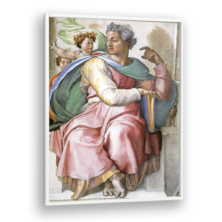 Isaiah (1508-1512) Michelangelo Buonarroti art painting Artwork in White Plain Frame