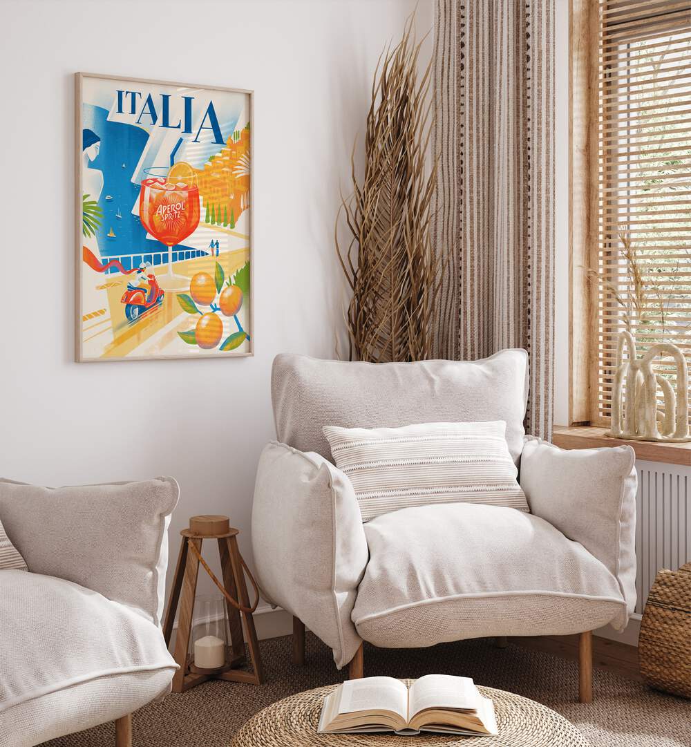 Stylish ITALIA, BAR art piece enhances modern decor with vibrant colors and elegant craftsmanship. Perfect for any space.