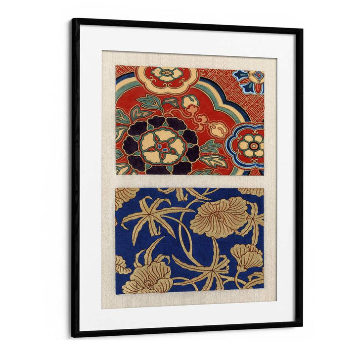 Ito Nishiki Kimono Pattern (1750-1900) Japanese Art Artwork in Black Frame With Mount