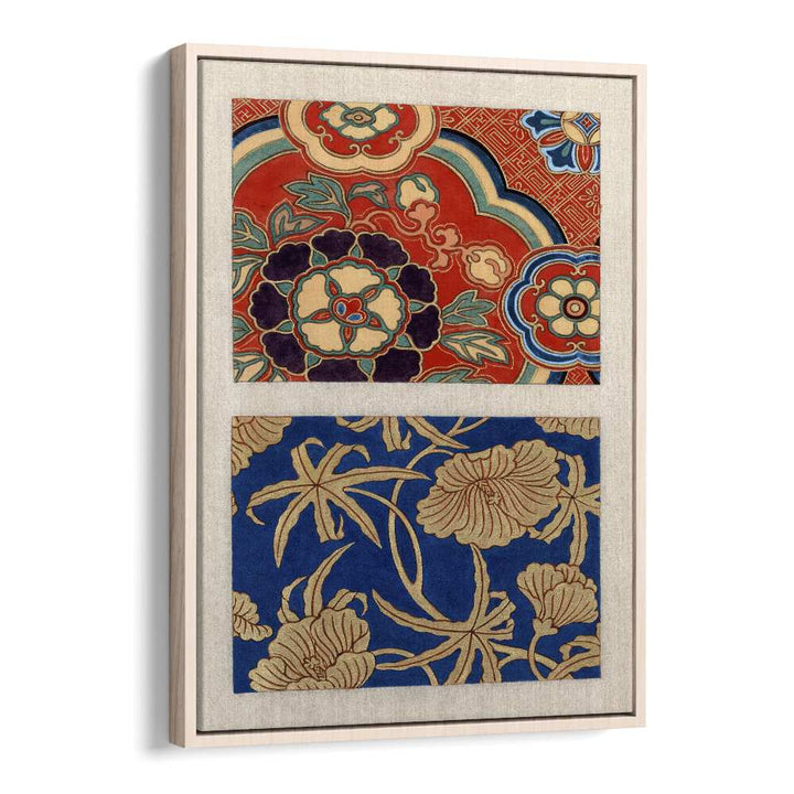 Ito Nishiki Kimono Pattern (1750-1900) Japanese Art Artwork in Oak Wood Floater Frame