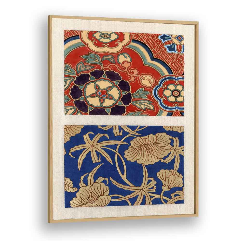 Ito Nishiki Kimono Pattern (1750-1900) Japanese Art Artwork in Oak Wood Plain Frame