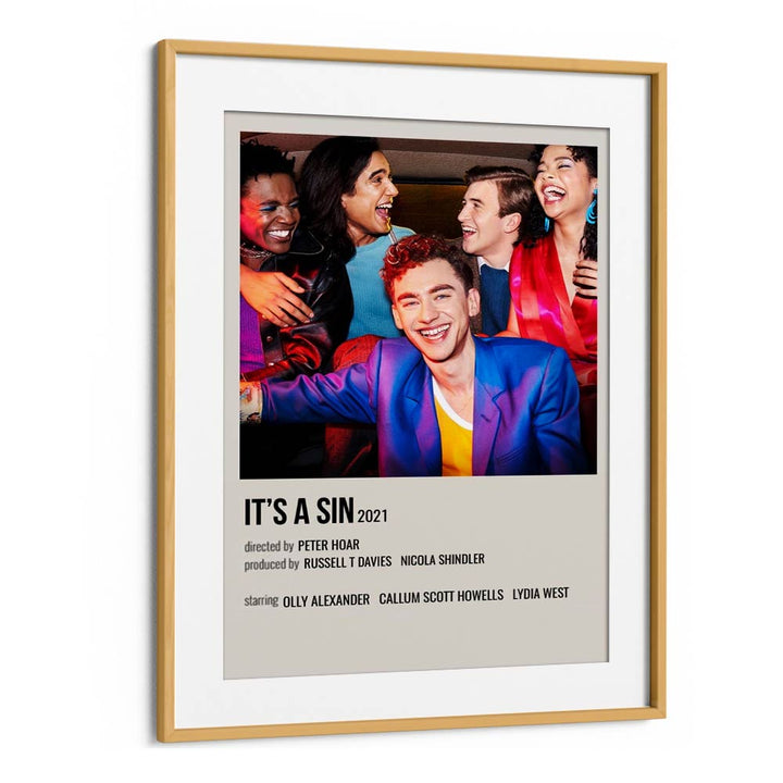 ITS A SIN 2021 MOVIE POSTERS in Oak Wood Frame With Mount