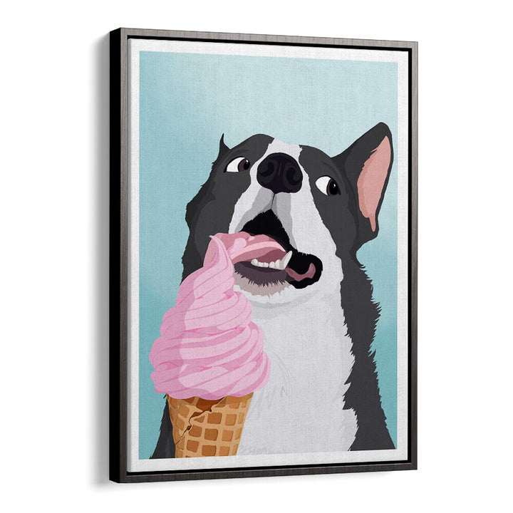 Ice Cream Stealer Wildlife Paintings Wildlife Posters in Black Floater Frame