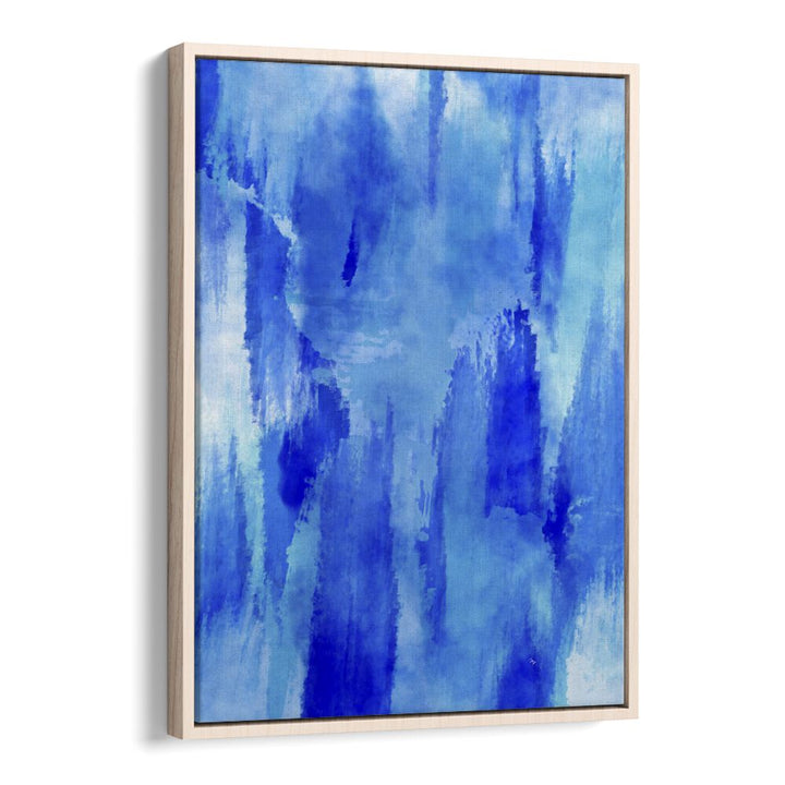 Icing by Martina Abstract Paintings in Oak Wood Floater Frame