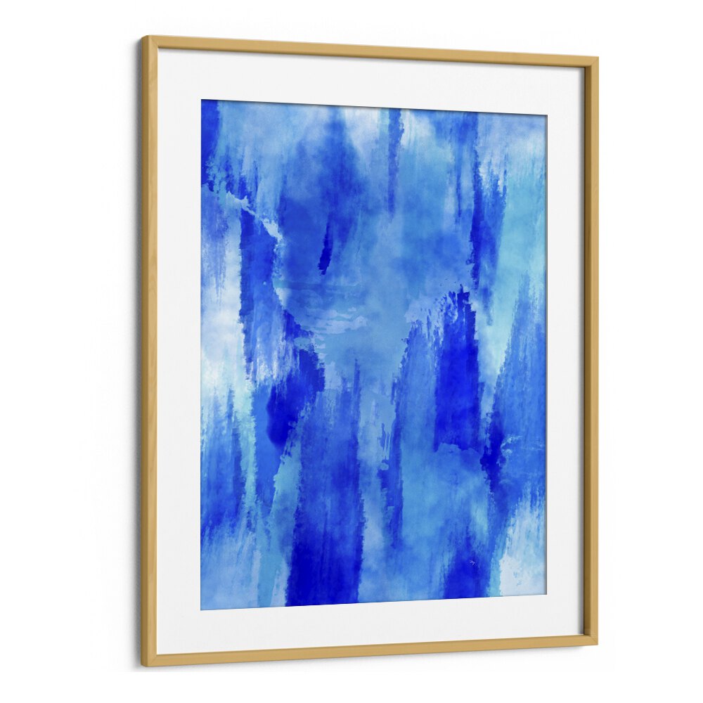 Icing by Martina Abstract Paintings in Oak Wood Frame With Mount