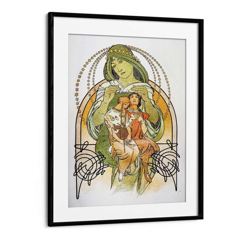 Ilsee Princesse De Tripoli 1897 By Alphonse Mucha Vintage Paintings in Black Frame With Mount