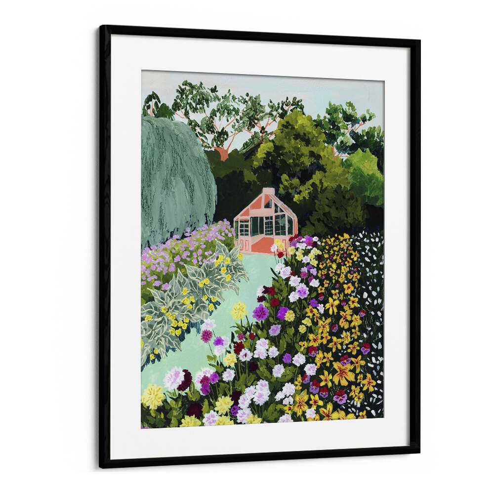 In Bloom By Sarah Gesek Landscape Art Prints in Black Frame With Mount