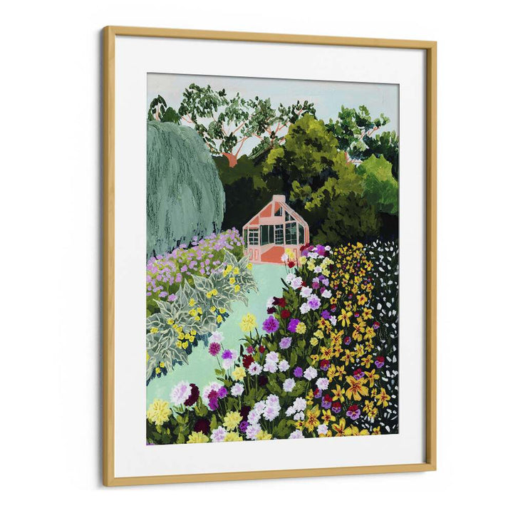 In Bloom By Sarah Gesek Landscape Art Prints in Oak Wood Frame With Mount