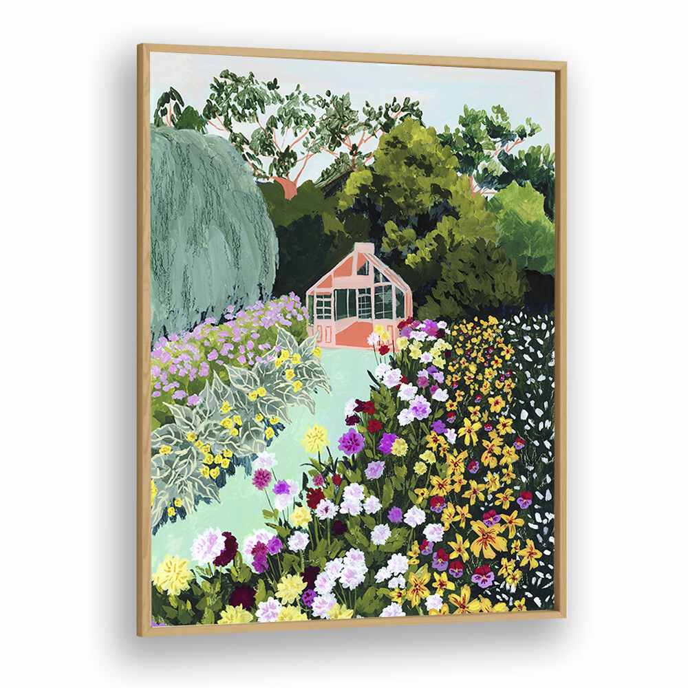 In Bloom By Sarah Gesek Landscape Art Prints in Oak Wood Plain Frame