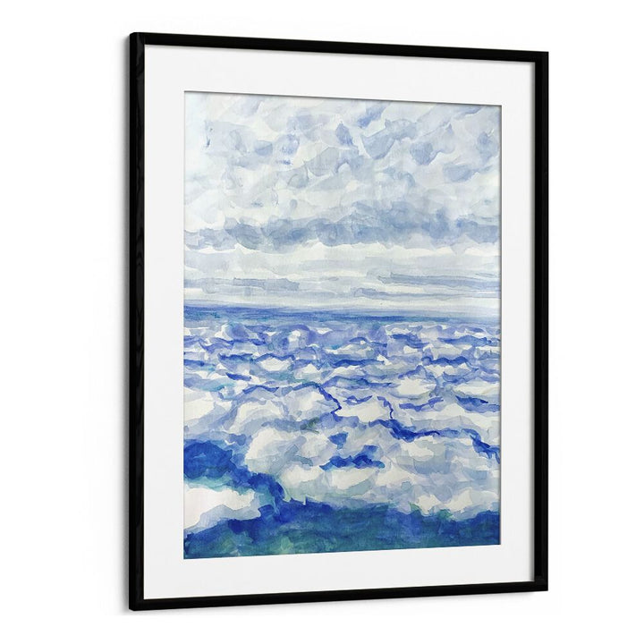 In The Clouds By Key And Sea Creative Landscape Art Print in Black Frame With Mount