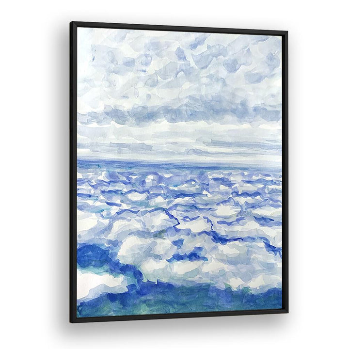 In The Clouds By Key And Sea Creative Landscape Art Print in Black Plain Frame