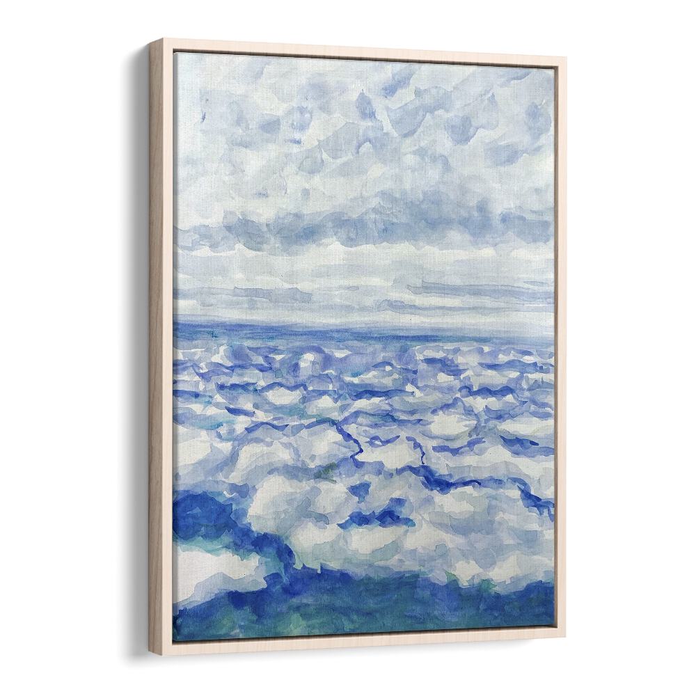 In The Clouds By Key And Sea Creative Landscape Art Print in Oak Wood Floater Frame