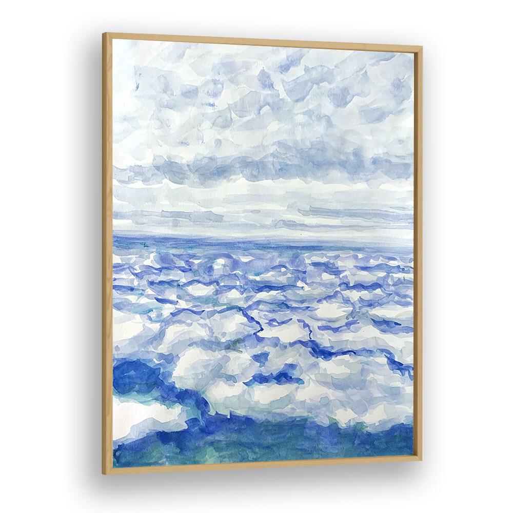 In The Clouds By Key And Sea Creative Landscape Art Print in Oak Wood Plain Frame