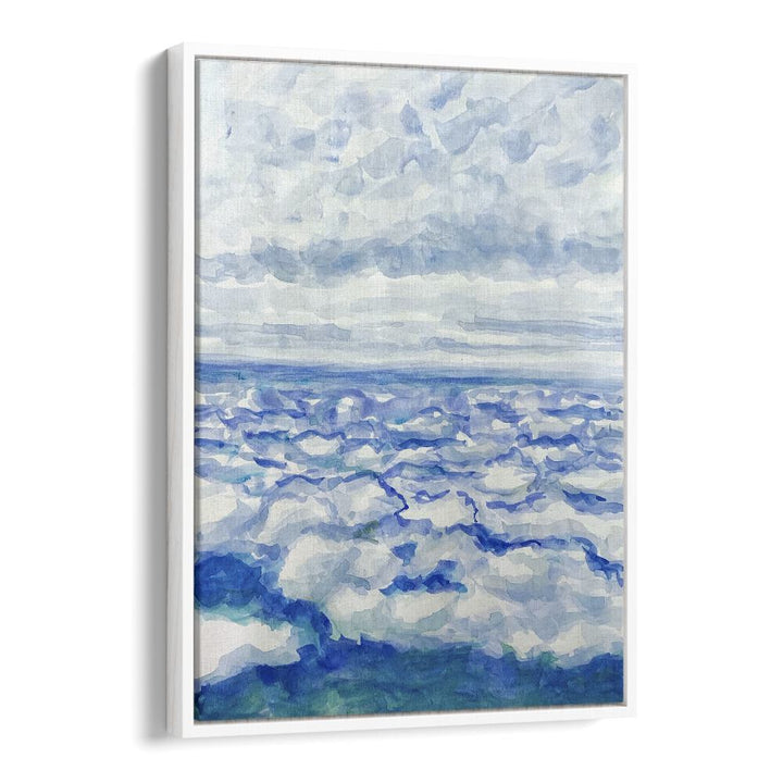 In The Clouds By Key And Sea Creative Landscape Art Print in White Floater Frame