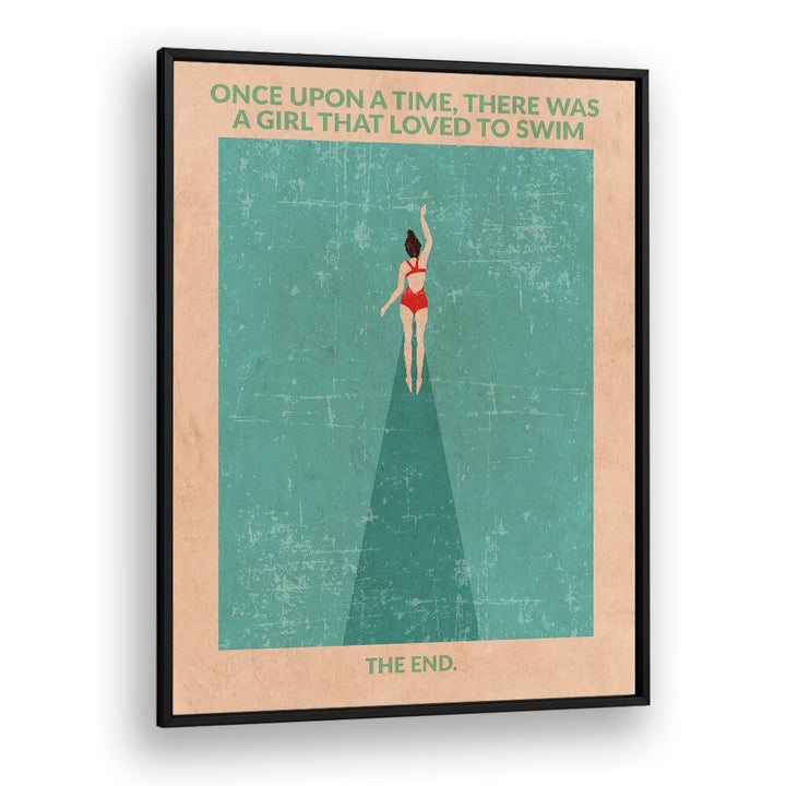 In The Open Water Sports Posters Surf Posters in Black Plain Frame