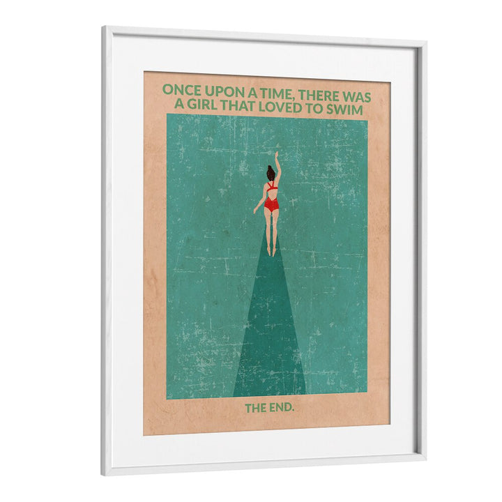 In The Open Water Sports Posters Surf Posters in White Frame With Mount