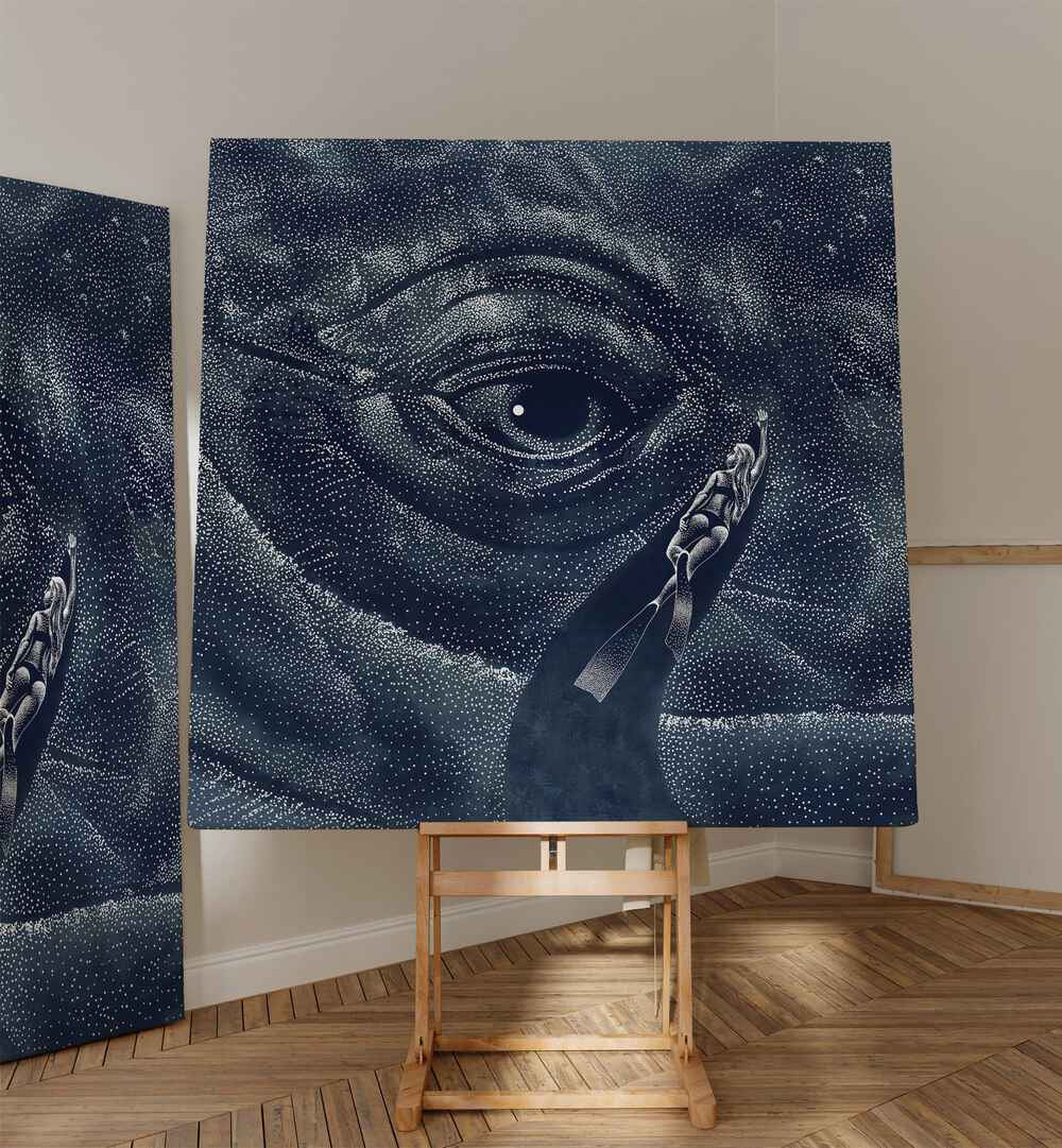 Explore the depths with "In the Whale's Eye, Surreal Art Prints," a stunning work by Aliriza Çakır.