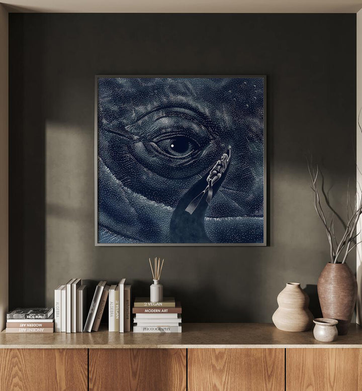 Surreal art prints featuring "In the Whale's Eye" by Aliriza Çakır, blending dream and reality beautifully.