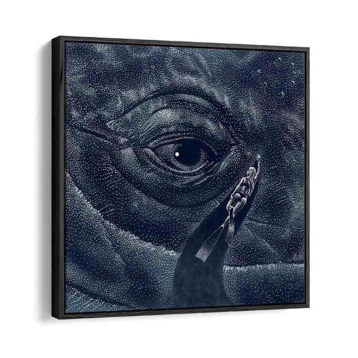 Explore "In the Whale's Eye," a captivating surreal art print by Aliriza Çakır, blending dreams and reality.