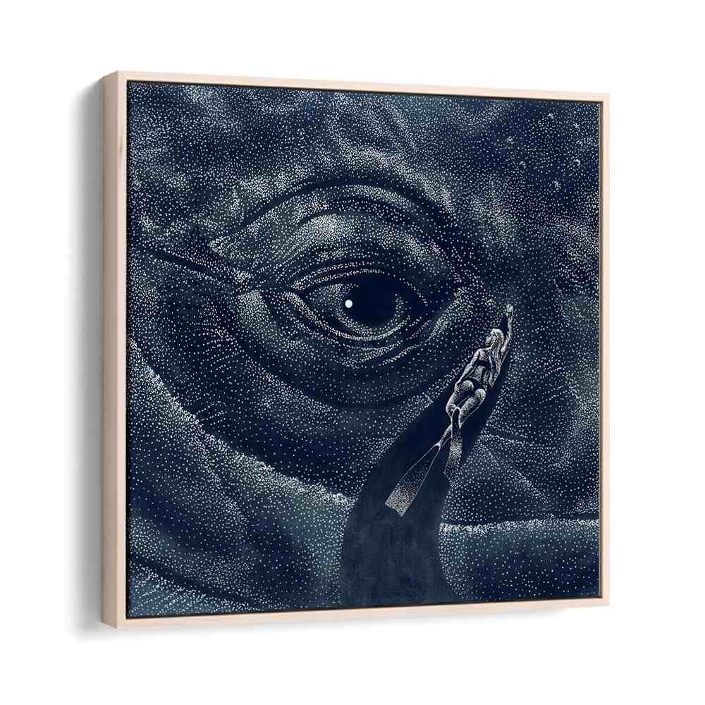 Explore the depths of imagination with "In the Whale's Eye, Surreal Art Prints" by Aliriza Çakır, framed beautifully.