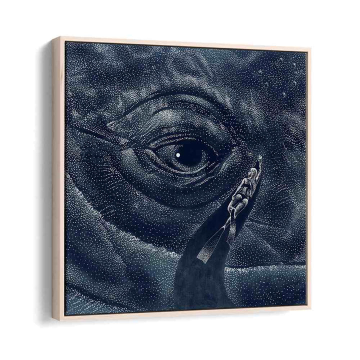 Explore the depths of imagination with "In the Whale's Eye, Surreal Art Prints" by Aliriza Çakır, framed beautifully.