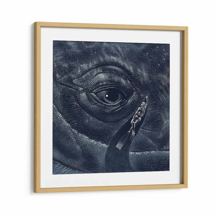 Surreal art print "In the Whale's Eye" features a mesmerizing whale eye, showcasing Aliriza Çakır's creativity.