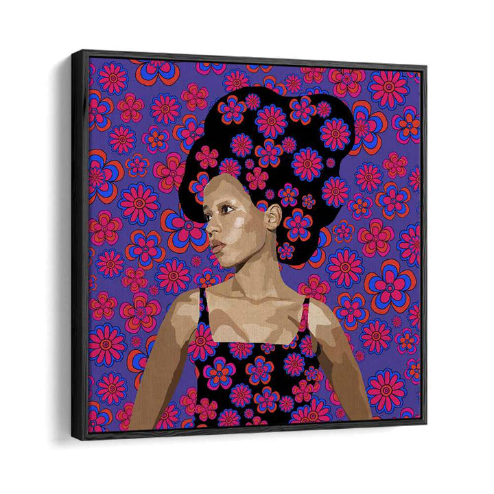 In Thought By Lynnda Rakos Pop Art Paintings Pop Art Prints in Black Floater Frame