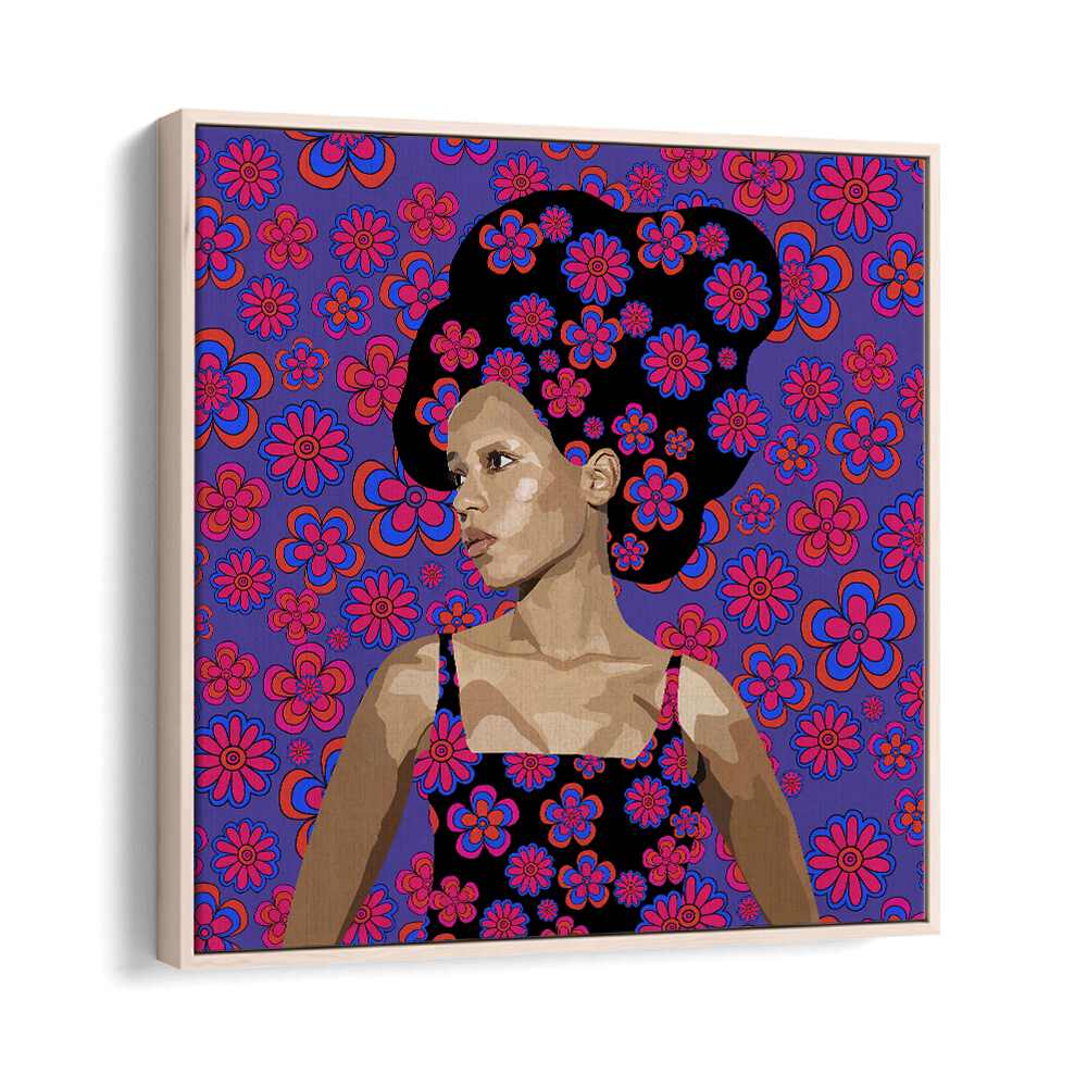 In Thought By Lynnda Rakos Pop Art Paintings Pop Art Prints in Oak Wood Floater Frame
