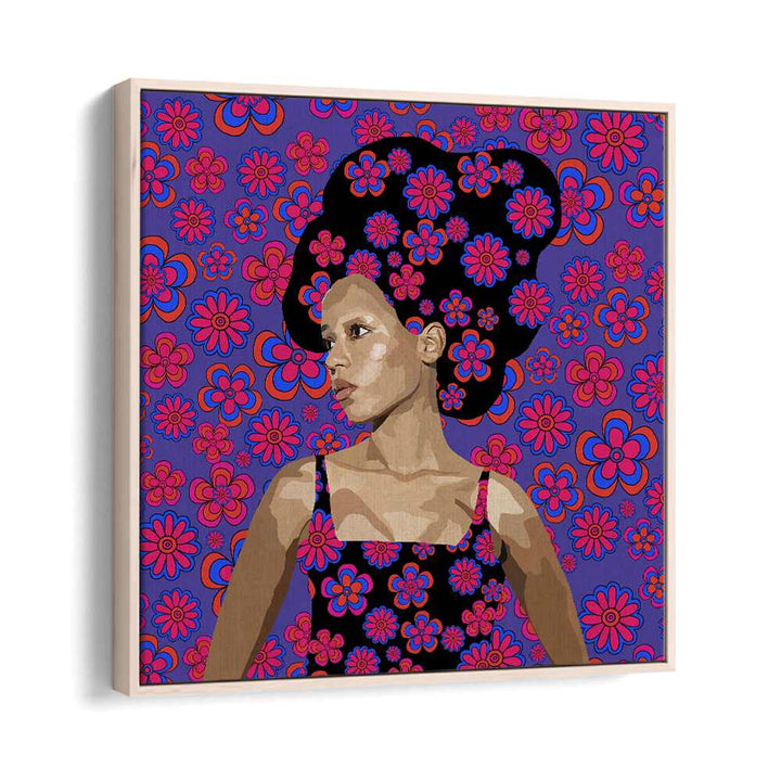 In Thought By Lynnda Rakos Pop Art Paintings Pop Art Prints in Oak Wood Floater Frame