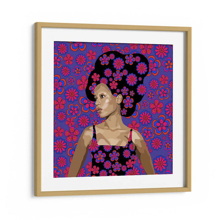 In Thought By Lynnda Rakos Pop Art Paintings Pop Art Prints in Oak Wood Frame With Mount
