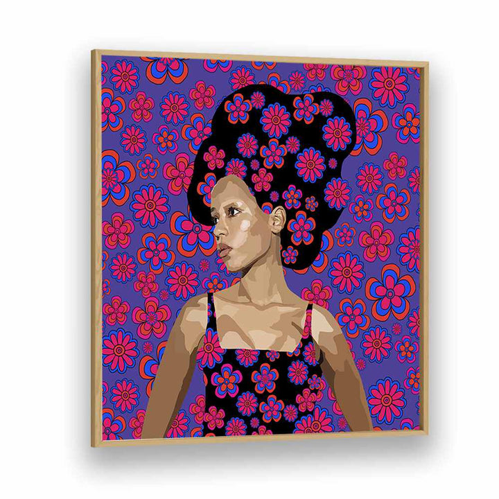 In Thought By Lynnda Rakos Pop Art Paintings Pop Art Prints in Oak Wood Plain Frame