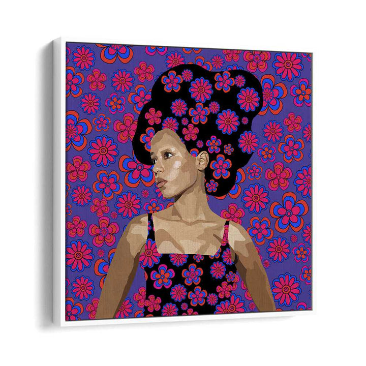 In Thought By Lynnda Rakos Pop Art Paintings Pop Art Prints in White Floater Frame
