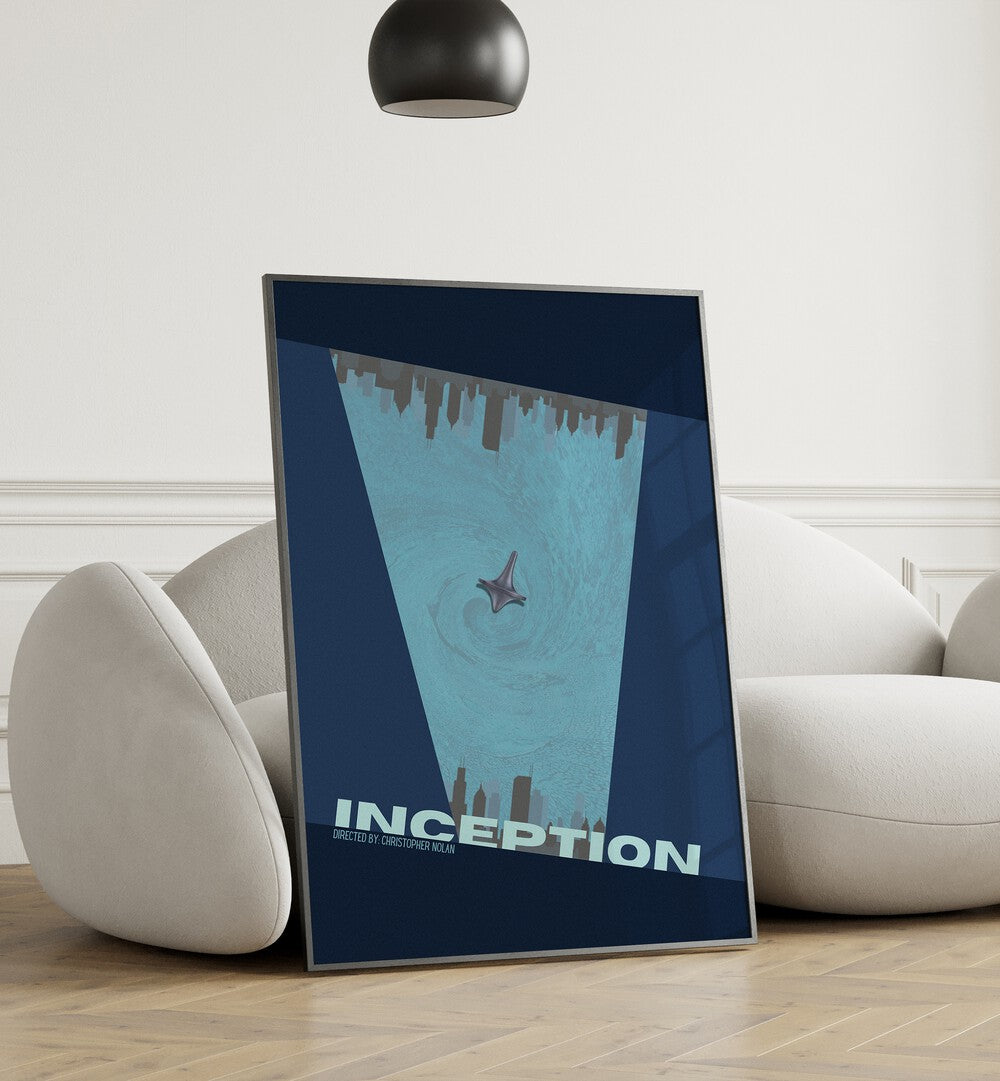 Inception by Grishma Korjani Movie Posters Artwork I Placed on a wall In A Living Room