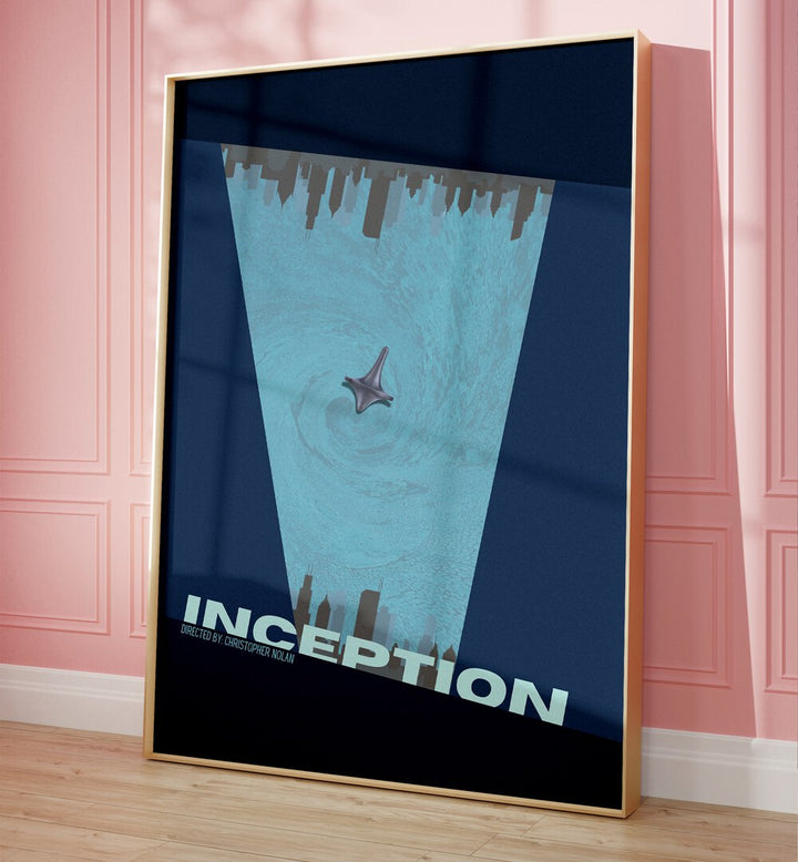 Inception by Grishma Korjani Movie Posters Artwork III Placed on a wall In A Living Room