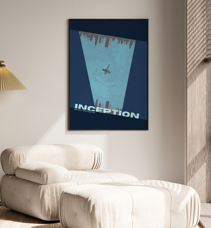 Inception by Grishma Korjani Movie Posters Artwork IV Placed on a wall In A Living Room