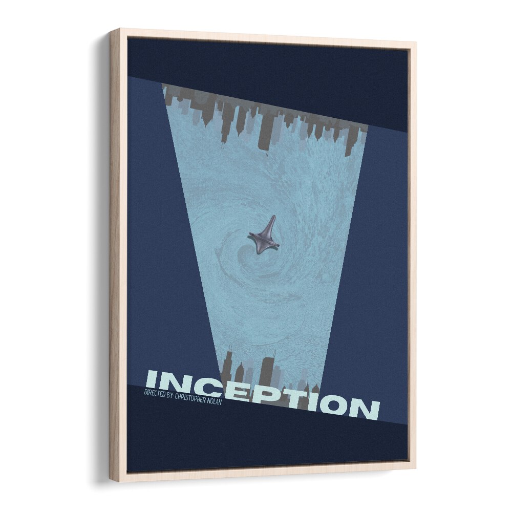 Inception by Grishma Korjani Movie Posters in Oak Wood Floater Frame