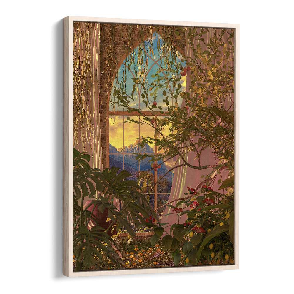 Indoor Growth By Cosmo Zach Surreal Art Prints Surrealism in Oak Wood Floater Frame