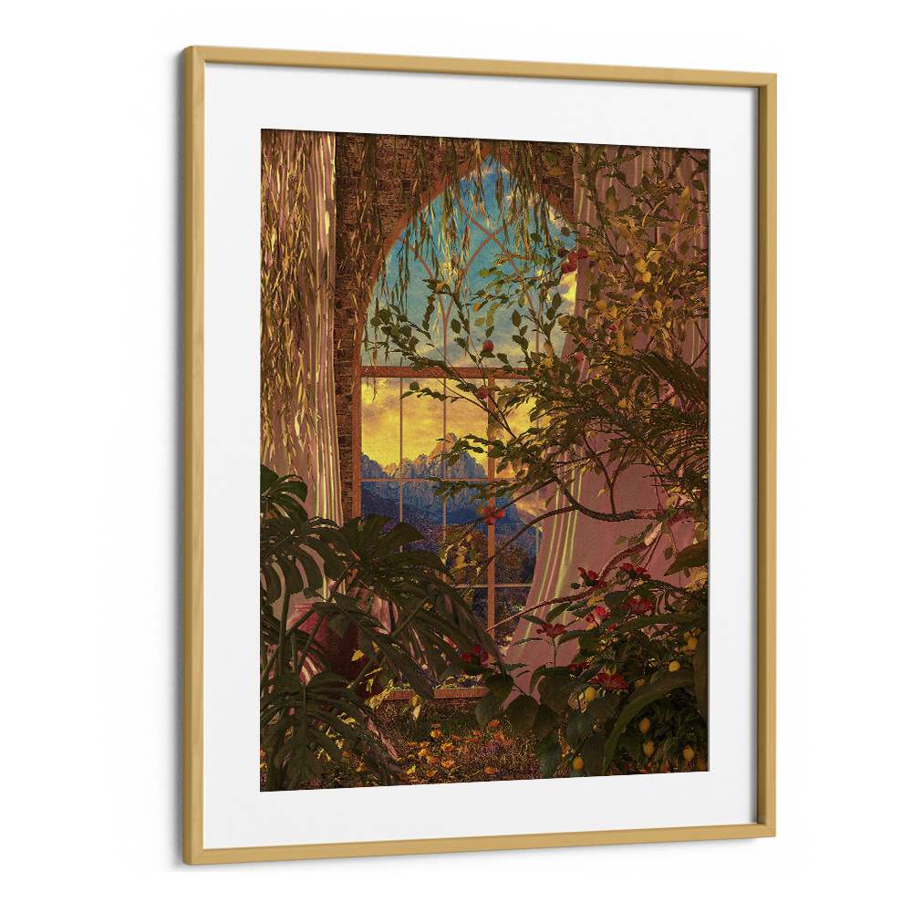 Indoor Growth By Cosmo Zach Surreal Art Prints Surrealism in Oak Wood Frame With Mount