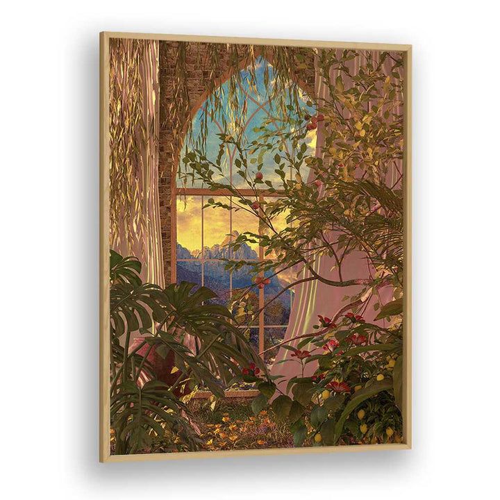 Indoor Growth By Cosmo Zach Surreal Art Prints Surrealism in Oak Wood Plain Frame