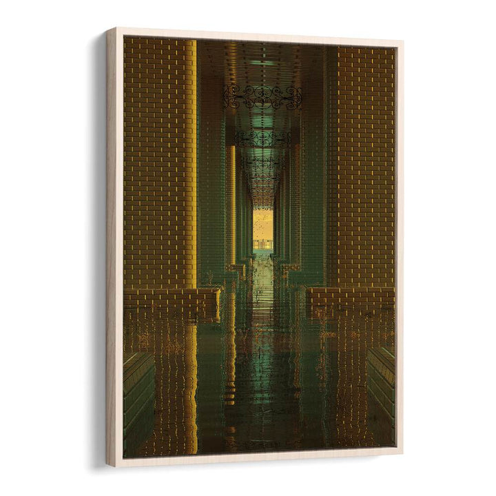 Indoor Lake By Cosmo Zach Surreal Art Prints Surrealism in Oak Wood Floater Frame