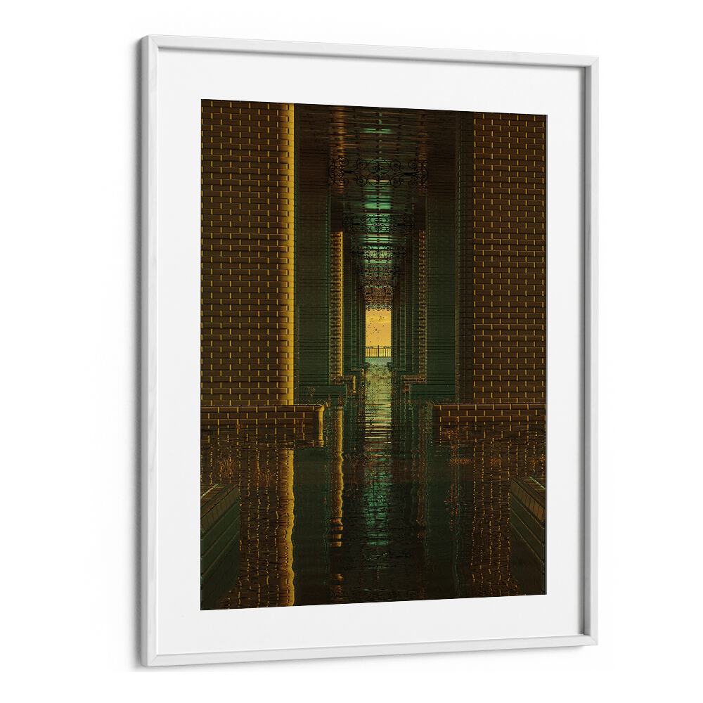 Indoor Lake By Cosmo Zach Surreal Art Prints Surrealism in White Frame With Mount