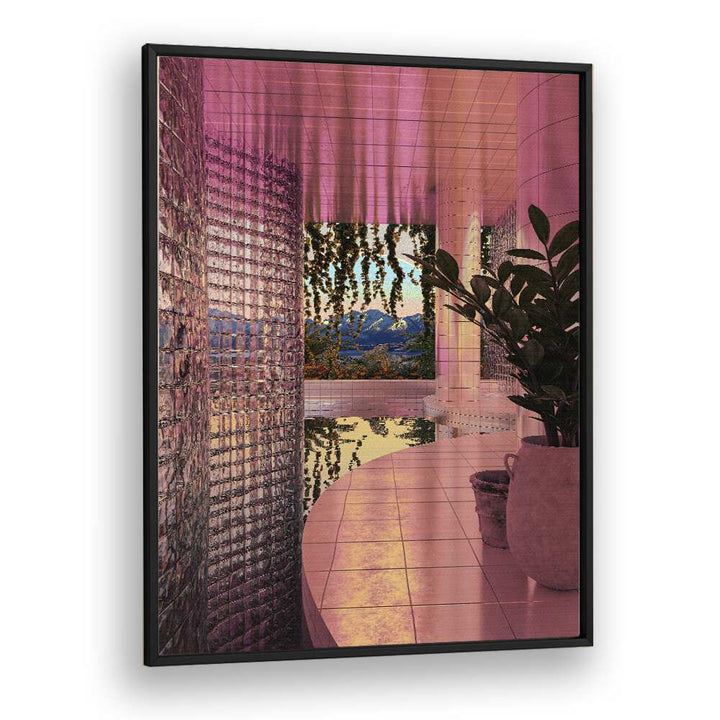 Indoor Pool By Cosmo Zach Surreal Art Prints Surrealism in Black Plain Frame